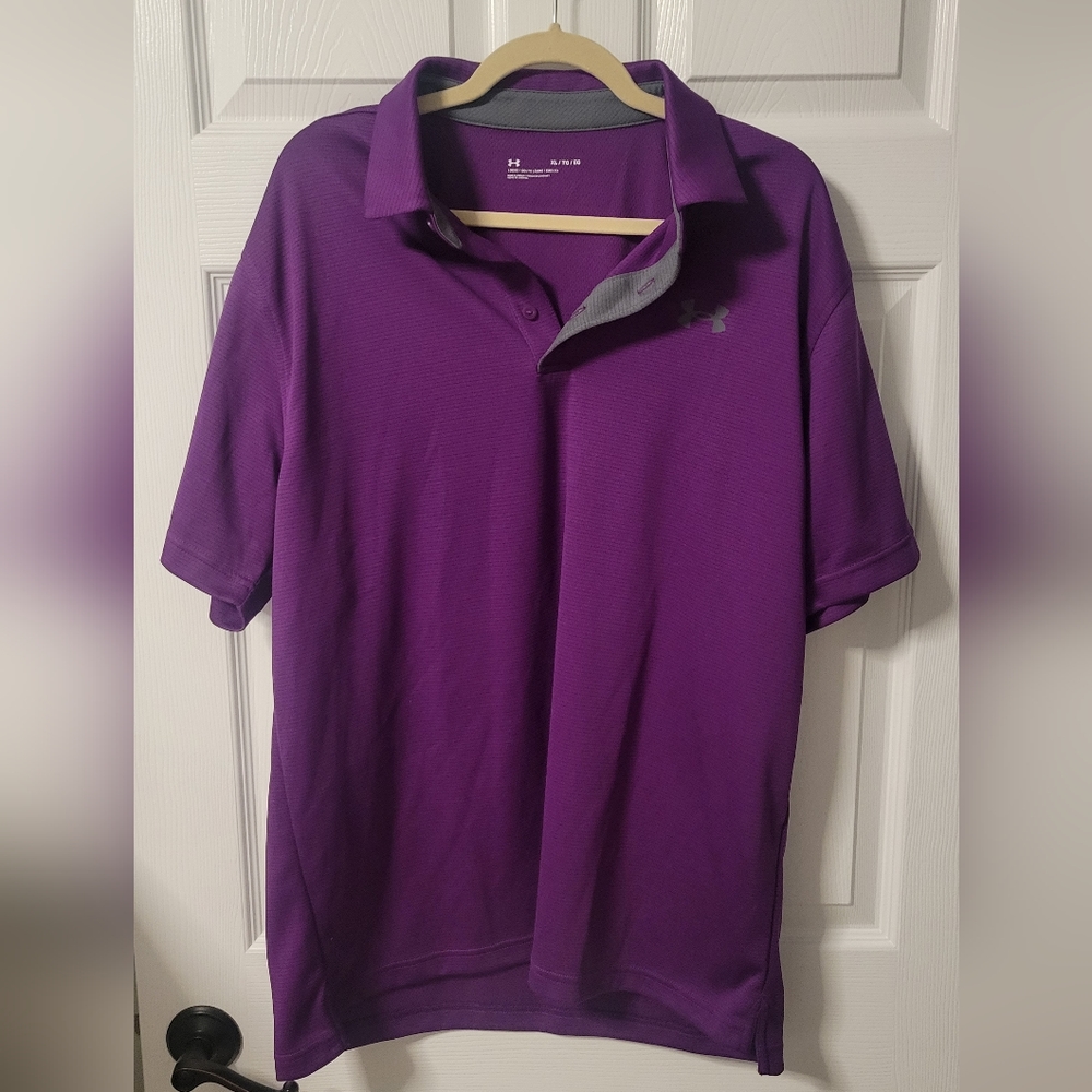 Under armour men's performance polo size XL purple
